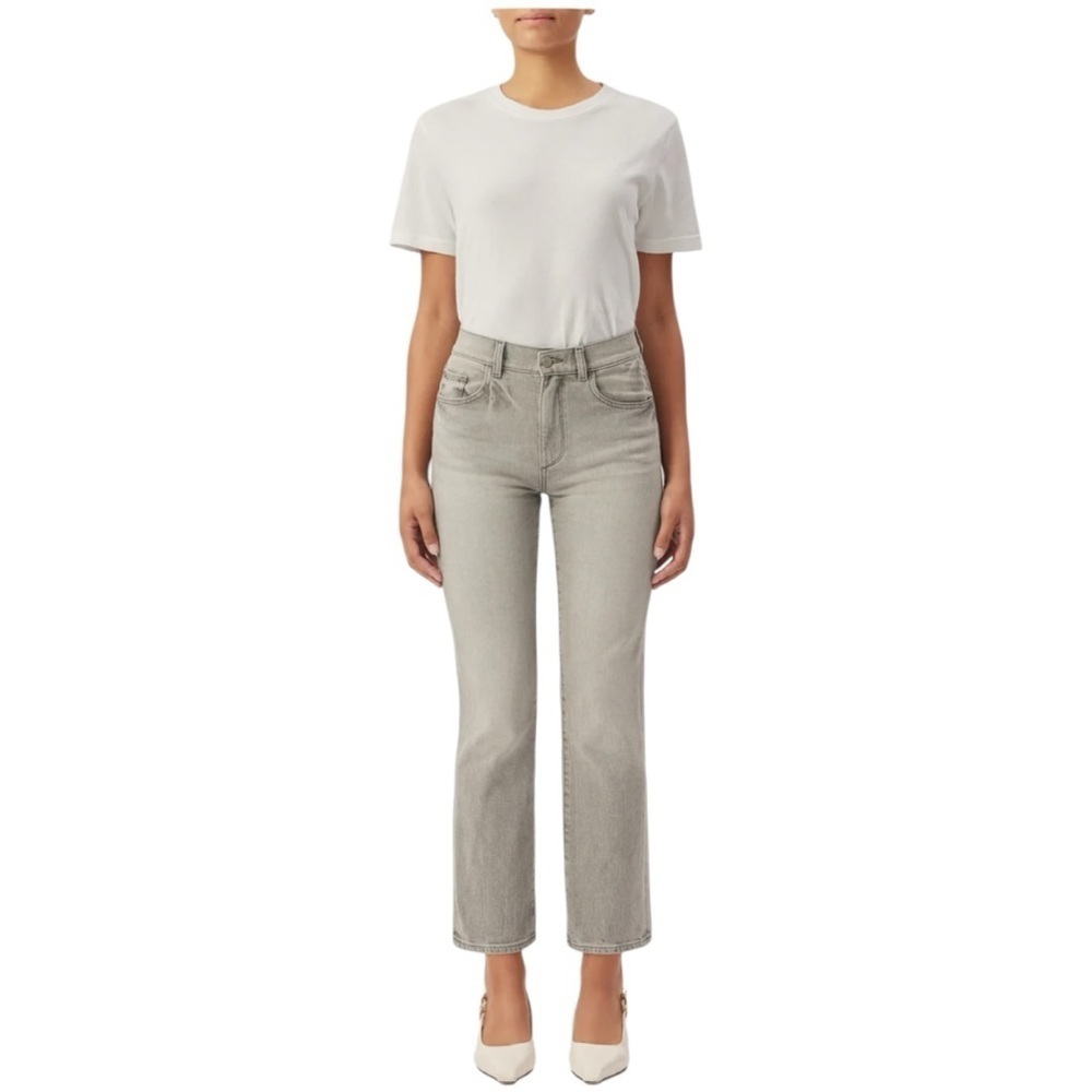 DL1961 Patti Straight High Rise Jeans Light Smoke Gray Size 31